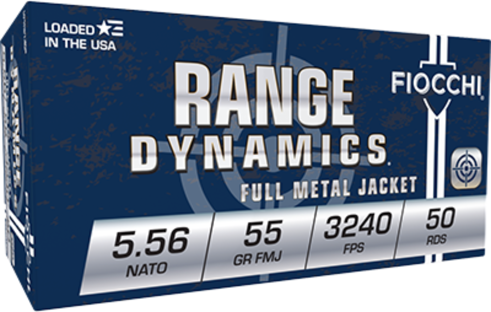 5.56 NATO, 50 balas, Fiocchi Range Dynamics, 55 Grain, FMJ