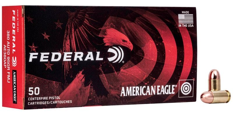 380 Auto (ACP),50 balas, 95 Grain, Federal American Eagle