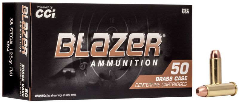 38 Special, 50 balas, Blazer Brass, 125 Grain