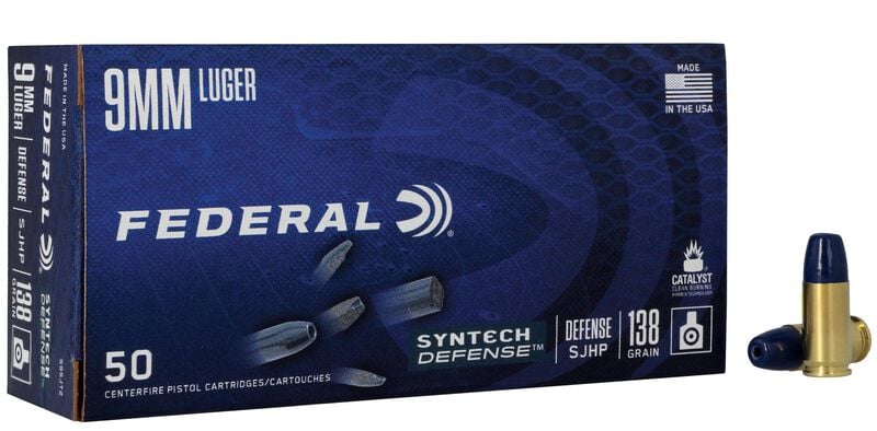 9mm Luger, 50 balas, 138 Grain, Federal Segmented Hollow Point Syntech Defense