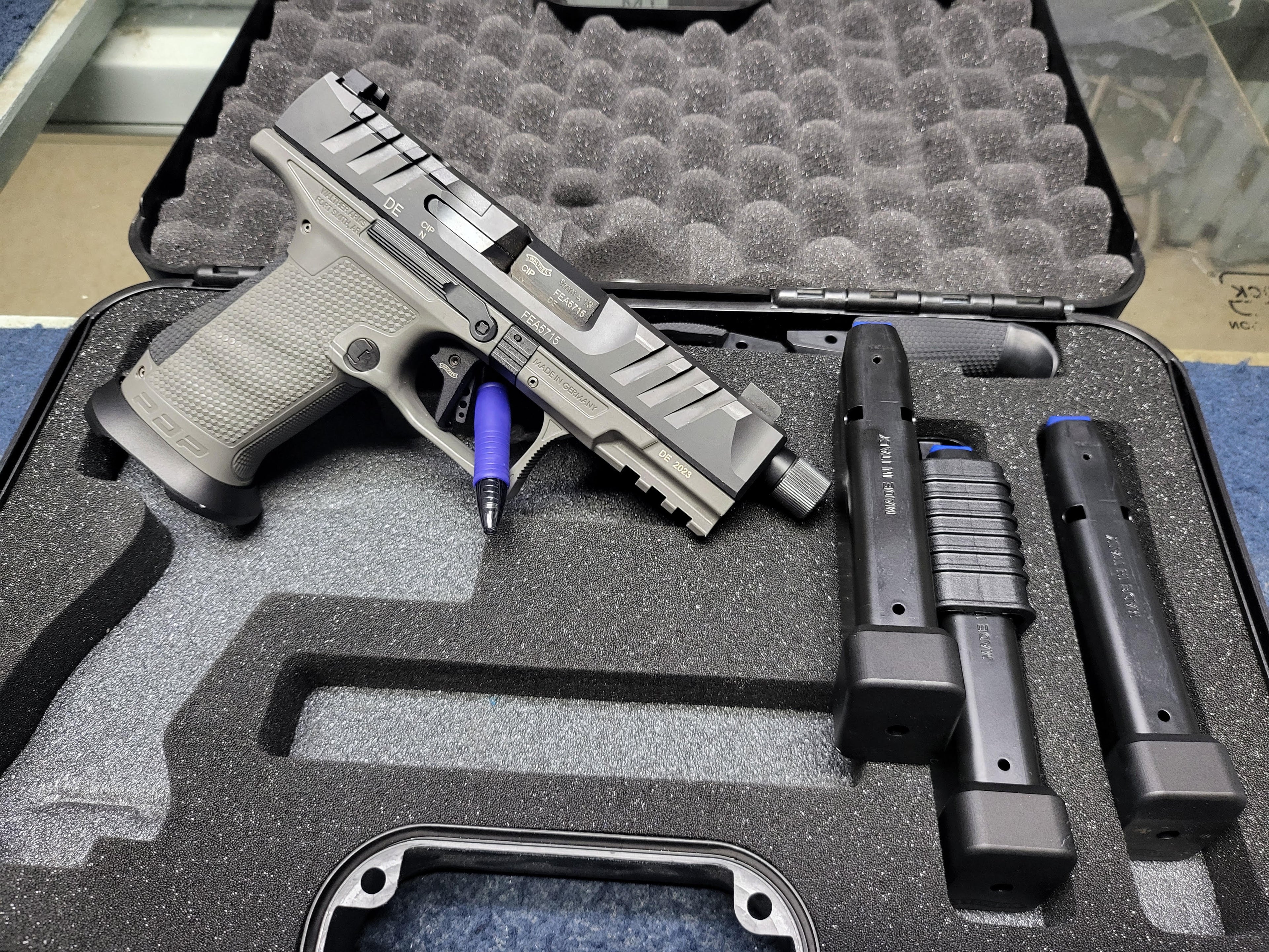 WALTHER PDP PRO 3 MAGS 18RDS FRONT NIGHT SIGHT, 9MM